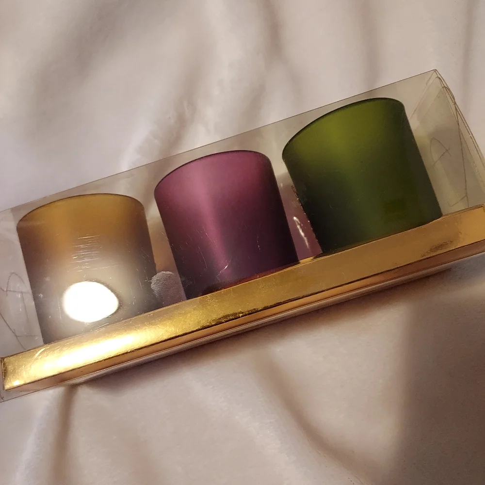 Fall Themed Votive Candle Holders 3 in pack Autumn Thanksgiving Decor